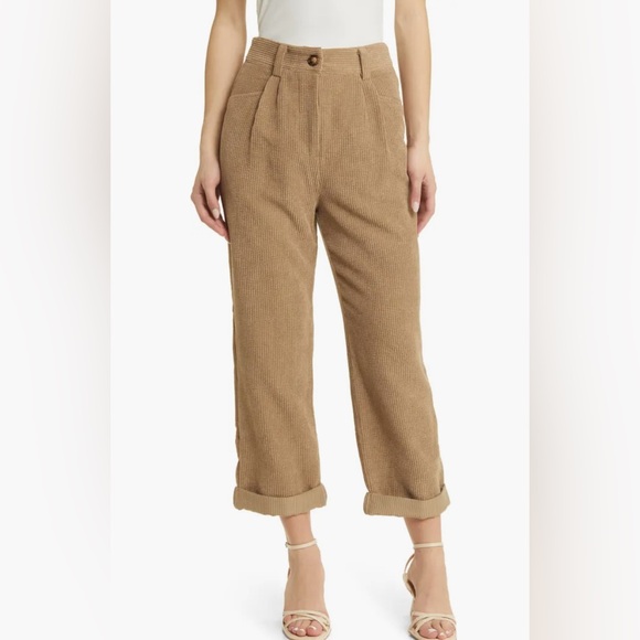 PETAL & PUP Talaren Cuffed Corduroy Pants brown‎ Women’s SIZE 8 - Picture 1 of 8